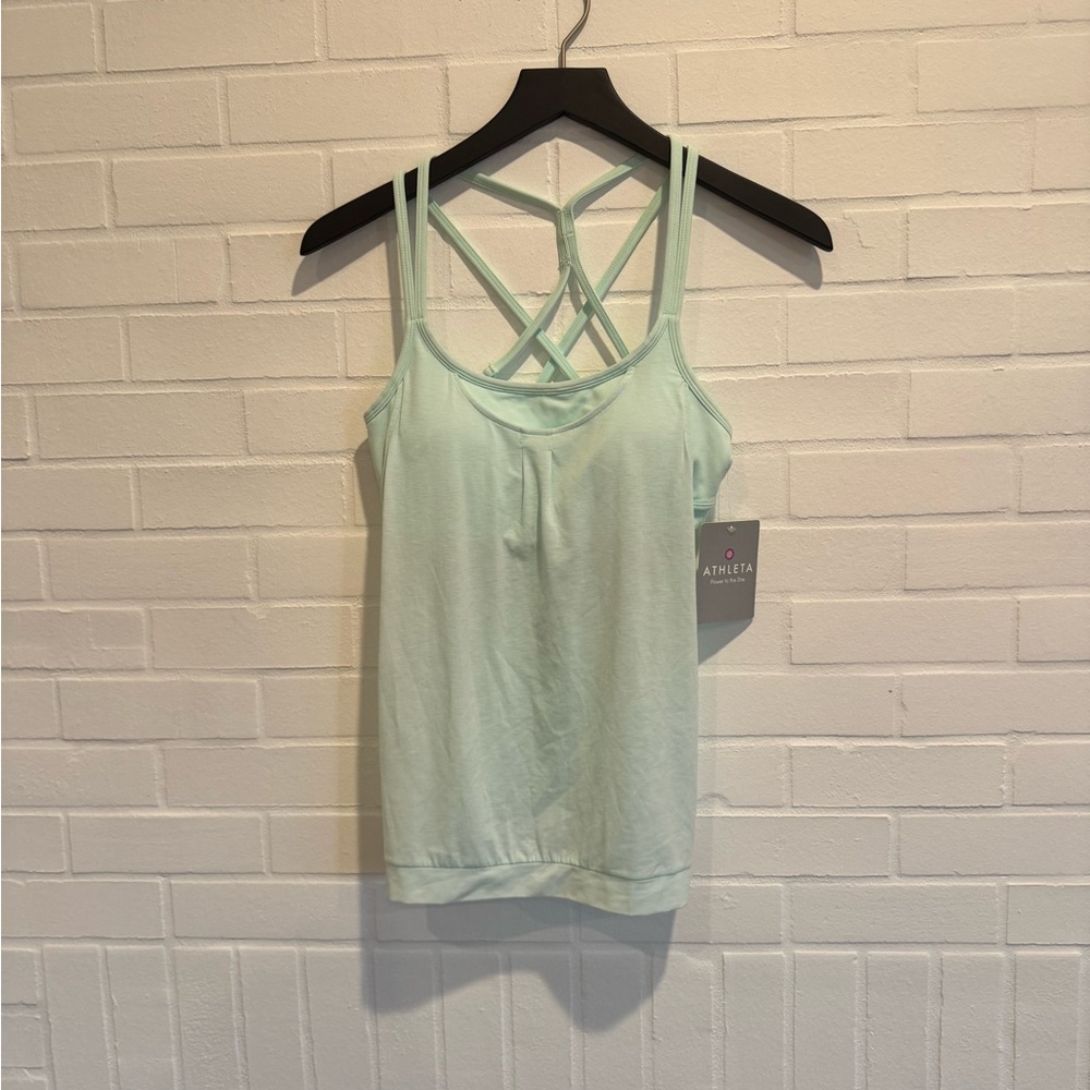 NWT Athleta Green Camisole Strappy Workout Tank